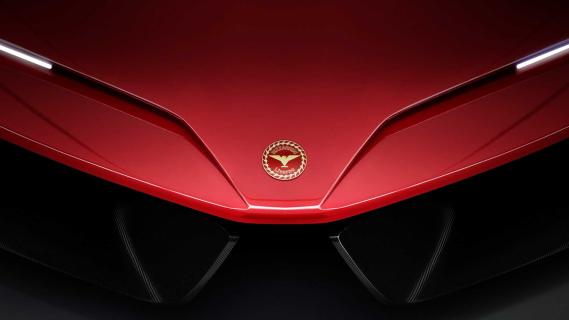 Bizzarrini Giotto schets motorkap logo