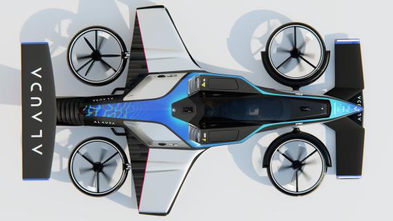 Vliegende auto op waterstof Airspeeder MK4 boven