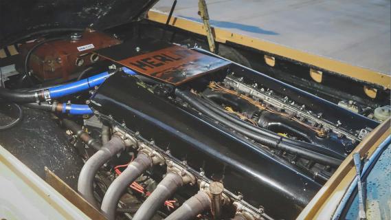 The Beast van John Dodd met Rolls-Royve Merlin V12-motor motor