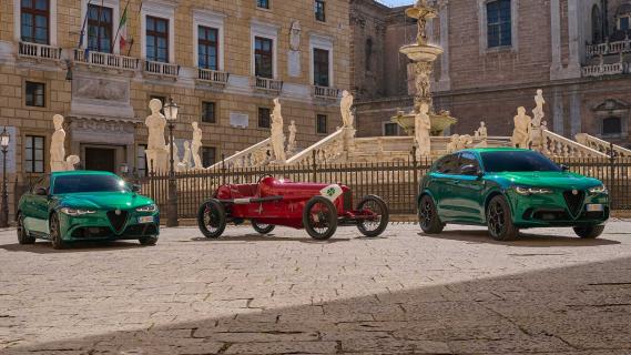 Alfa Romeo 100 jaar Quadriofoglio Giulia, RL en Stelvio