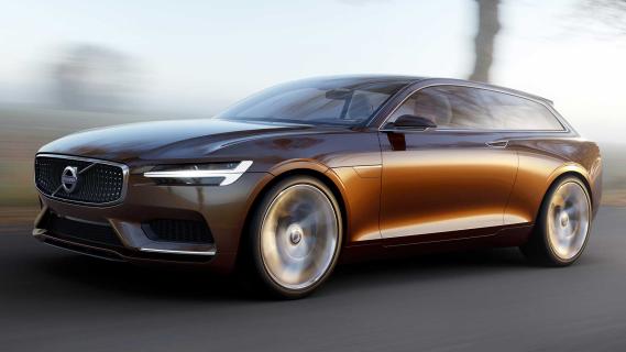 Volvo Concept Estate (2017) rijdend schuin voor