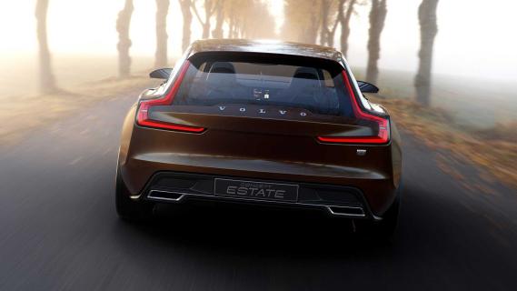 Volvo Concept Estate (2017) rijdend achterkant