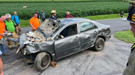 Bestuurder rijdt auto opzettelijk de eerste verdieping in