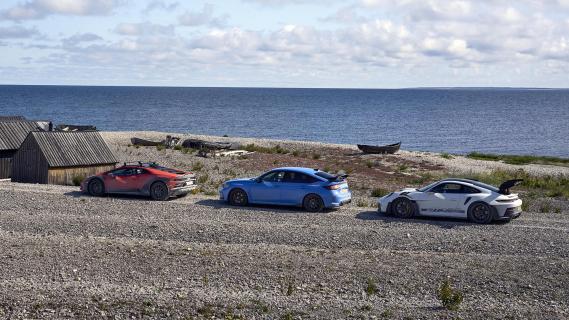 Civic Type R HUracan Sterrato 911 GT3 RS zij strand