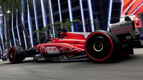 Ferrari speciale kleurstelling GP van Las Vegas zijkant