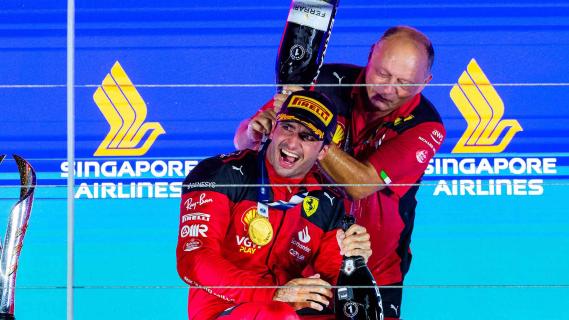 GP van Singapore 2023 Sainz Vasseur podium