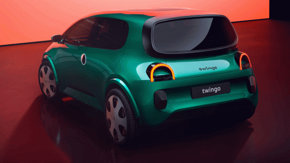 Elektrische Renault Twingo prototype achterkant