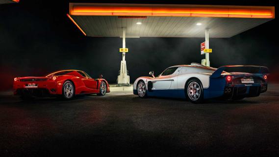 Nieuwe Ferrari Enzo en Maseratie MC12 veiling
