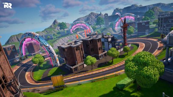 Fortnite racen Rocket Racing circuit