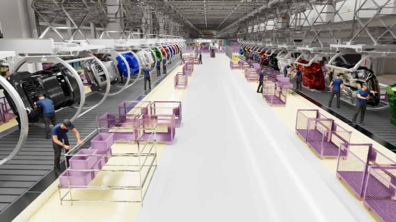BMW nieuwe fabriek München rendering productielijn