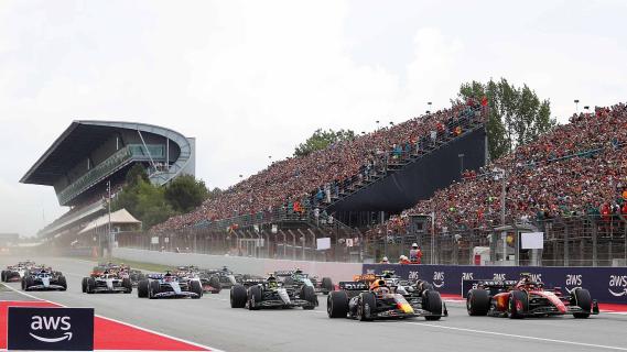 GP van Spanje 2023 start bocht 1