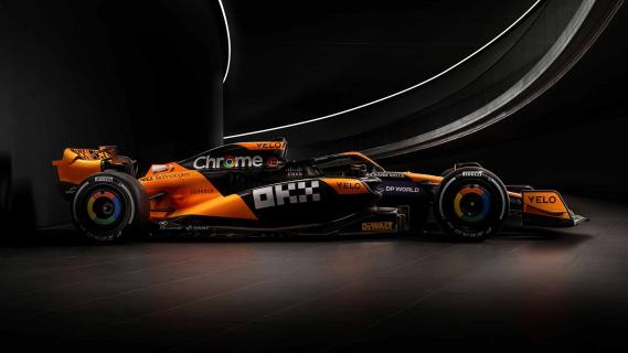 McLaren MCL38 F1-auto 2024 zijkant