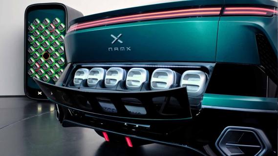 NamX HUV Pininfarina waterstof achterbumper klepje open