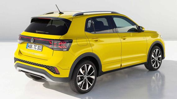 Volkswagen T-Cross Rubber Ducky geel schuin achter