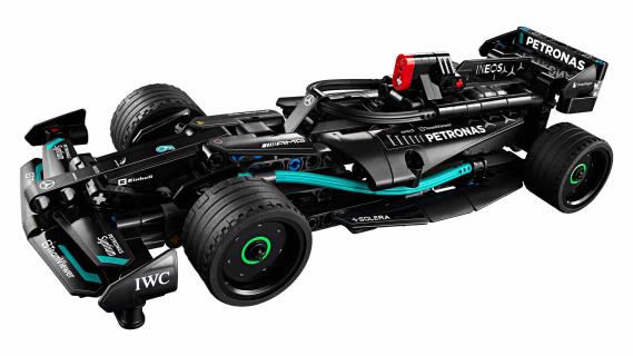 Mercedes W14 Lego F1-auto schuin voor