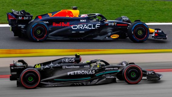 Vergelijking Mercedes F1-auto 2023 Red Bull RB20 F1-auto 2024