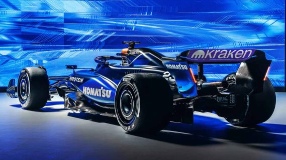 Williams F1-auto 2024 schuin achter