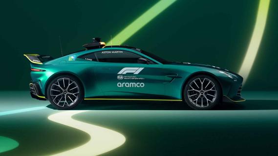 Aston Martin Vantage F1-safetycar 2024 zijkant