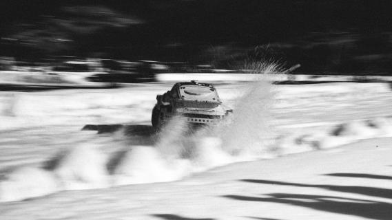 Porsche F.A.T. Ice Race oude beelden drift achter