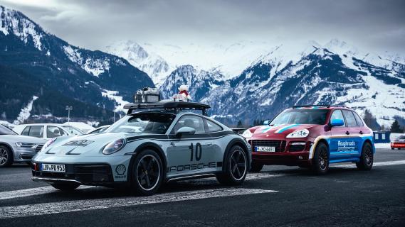 Porsche F.A.T. Ice Race 2024 Porsche 911 Dakar en Porsche Cayenne