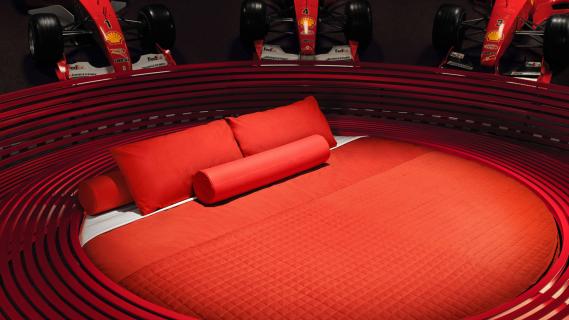 Airbnb in Ferrari Museum bed