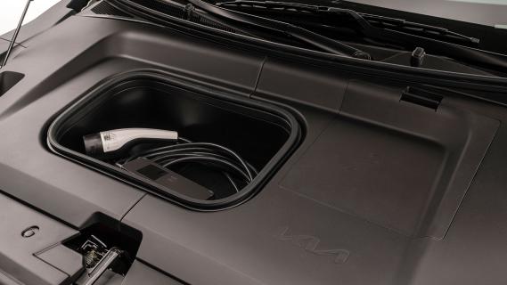 Kia EV3 GT-Line interieur opbergvak voor laadkabel
