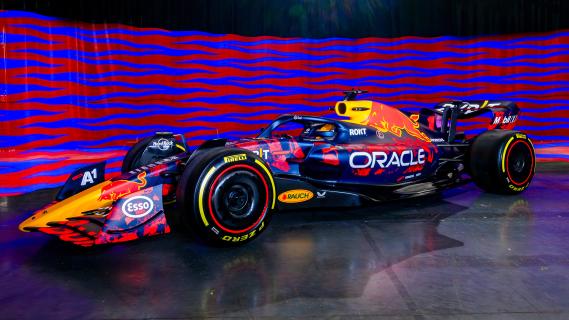 Red Bull F1-auto GP van Groot-Brittannië 2024 Silverstone schuin voor