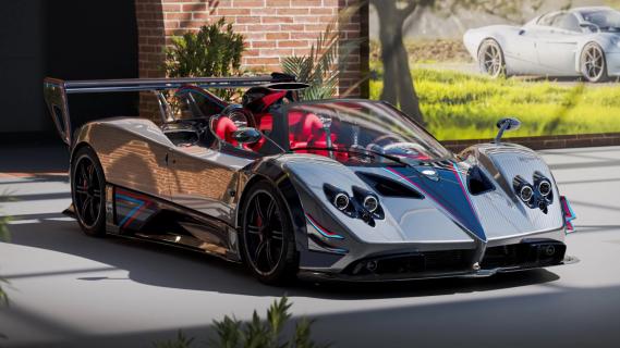 Pagani Zonda Arrivederci schuin voor rechts garage