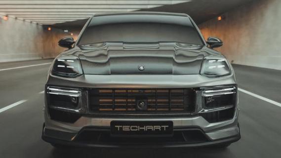 Techart Cayenne S facelift voorkant weg studio