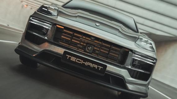 Techart Cayenne S facelift voorkant weg rijdend