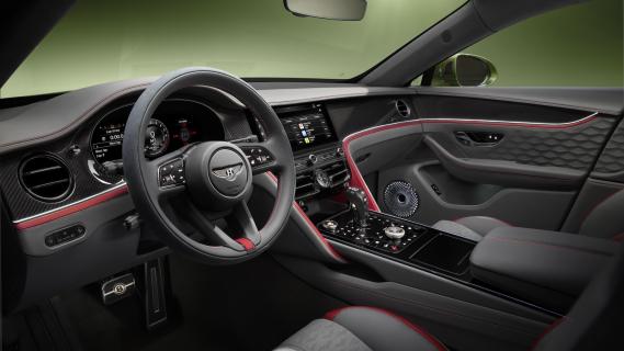 Bentley Flying Spur Speed (2024) interieur grijs leer stuur