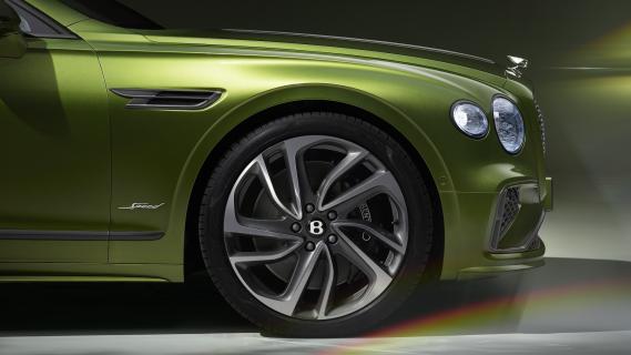 Bentley Flying Spur Speed (2024) groen detail velg