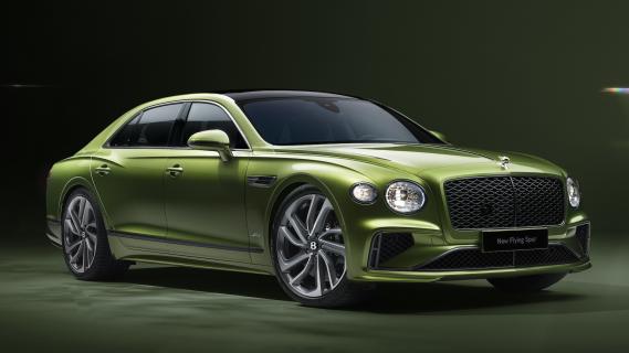 Bentley Flying Spur Speed (20224) groen zijkant voor schuin