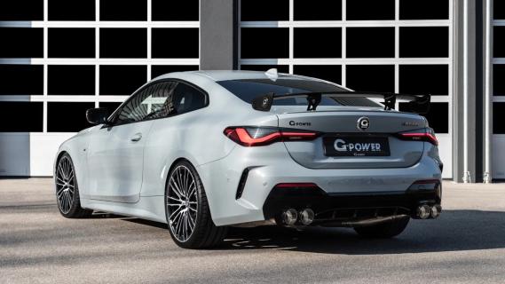 G-Power M440i Coupe grijs zijkant achter