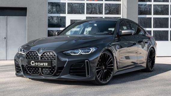 G-Power M440i Gran Coupe donkergrijs zijkant voor schuin