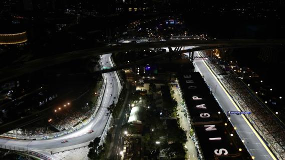 GP Singapore 2024 Marina Bay Circuit start bovenaanzicht