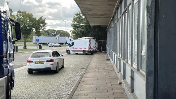 Grensovergang Duitsland bord Duitsland grenscontrole huisjes grenspost