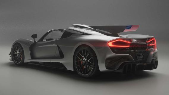 Hennessey Venom F5-M (2024) grijs achterzijde voor laag