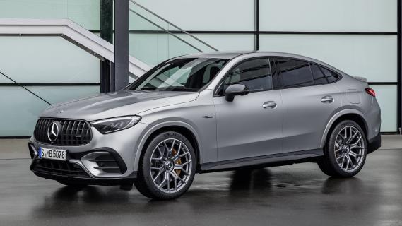 Mercedes GLC 63 grijs zijkant voor