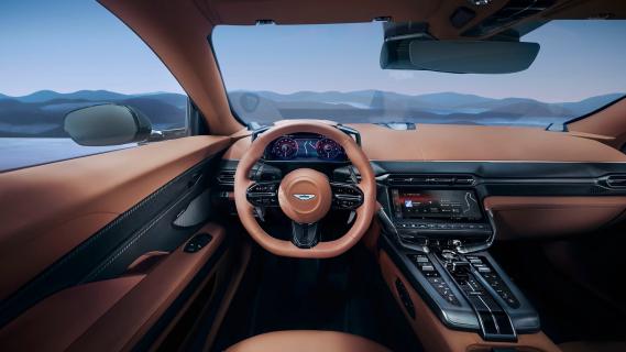 Aston Martin Vanquish (2024) interieur bruin stuurwiel