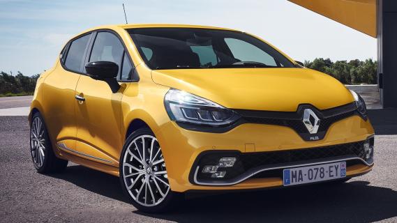 Renault Clio RS facelift geel zijkant rechts voor