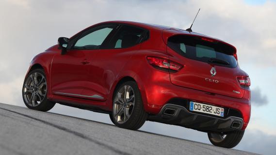 Renault Clio RS rood links achter zijkant