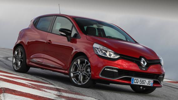 Renault Clio RS rood rechts voor zijkant