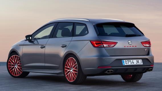 Seat Leon Cupra 290 ST grijs zijkant achter