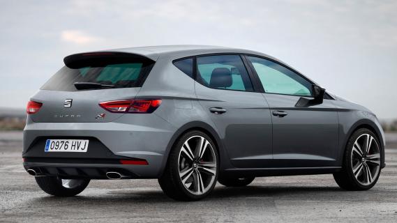 Seat Leon Cupra 5F grijs zijkant achter