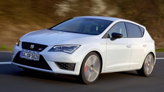 Seat Leon Cupra 5F wit zijkant voor