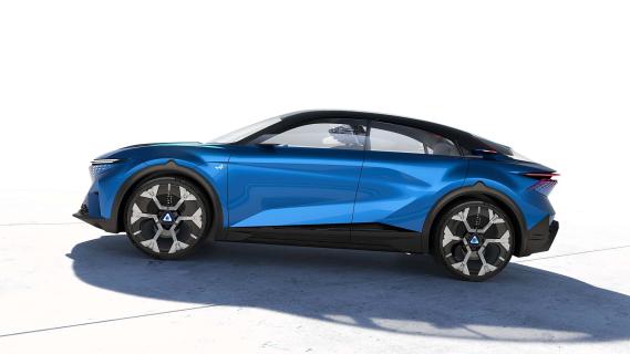 Alpine A390 B Concept (2024) blauw links zijkant