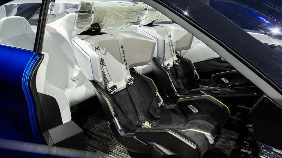 Alpine A390 B Concept (2024) blauw interieur stoelen