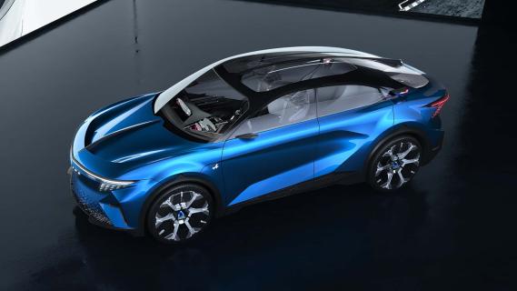 Alpine A390 B Concept (2024) blauw links voor schuin hoog