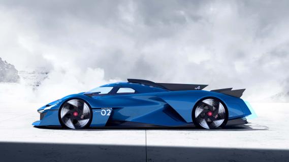 Alpine Alpenglow Hy6 concept (2024) blauw zijkant